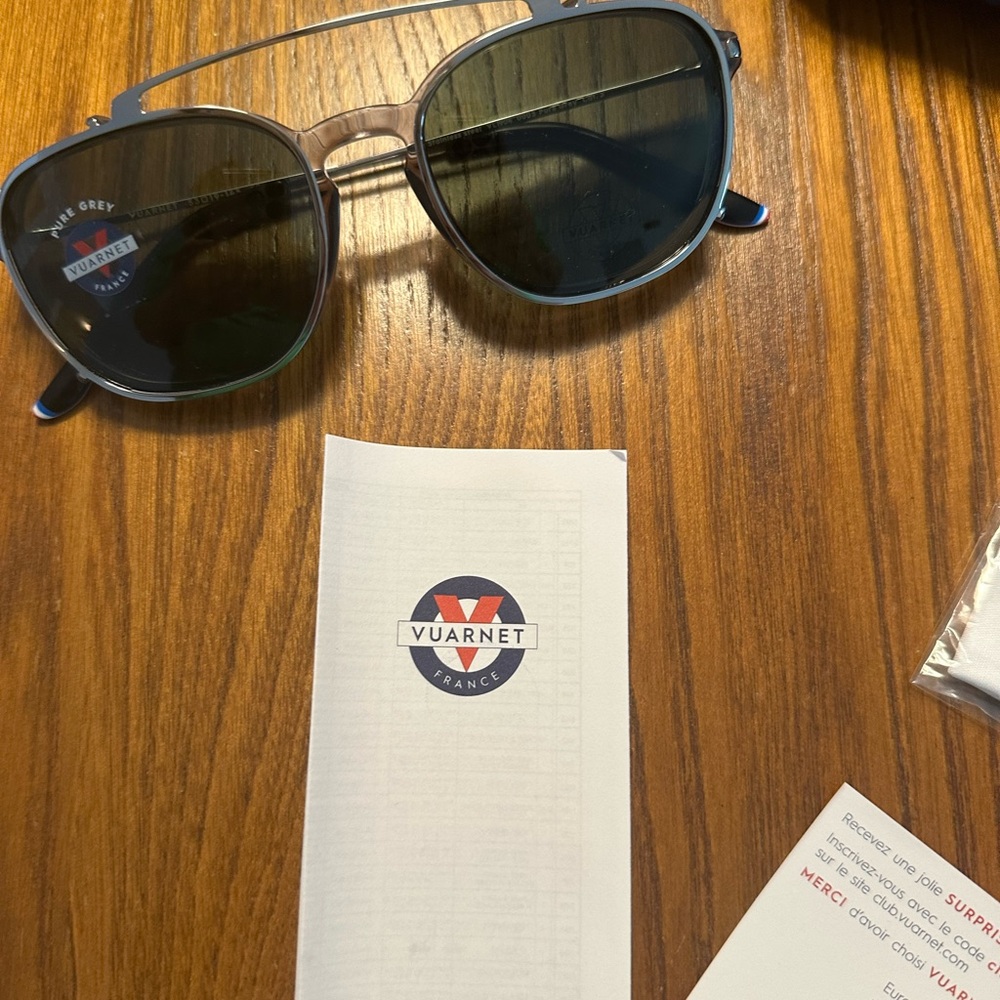 Vuarnet Metal Frame Sunglasses with Dark Green Lenses